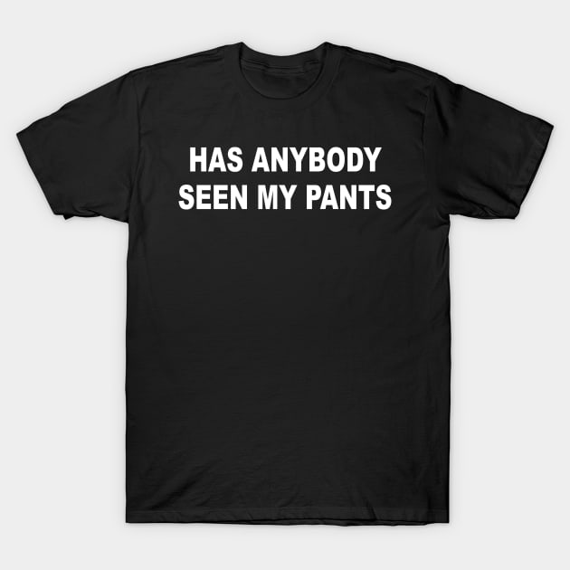 Has Anybody Seen My Pants T-Shirt by TheCosmicTradingPost